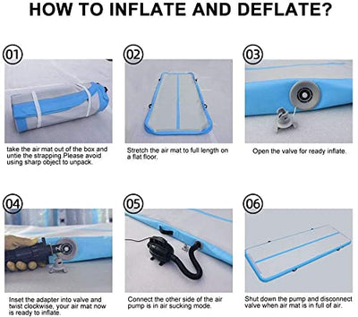 DAIRTRACK Inflatable Gymnastics Air Mat 10ft/13ft/16ft/20ft Tumble Track Tumbling Mats for Home Use/Gym/Training/Cheerleading/Yoga/Water