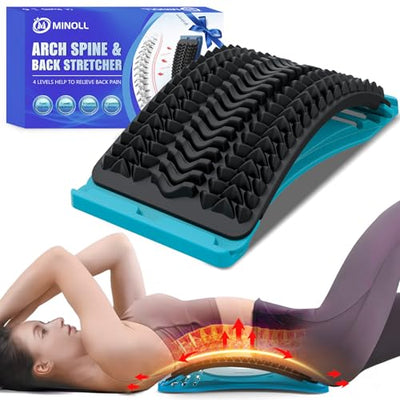 Back Stretcher for Lower Back Pain Relief, 3 Level Adjustable Lumbar Back Cracker Board, Back Cracking Device, Back Massager for Scoliosis, Spine Decompression