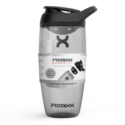 Promixx Pursuit Protein Shaker Bottle (24 oz) – Silent No-Ball Mixer, Leak-Proof Lid, BPA/BPS & Phthalate-Free ECOZEN – Easy-Clean Shaker Cup for Protein Shakes, Pre & Post-Workout Smoothies