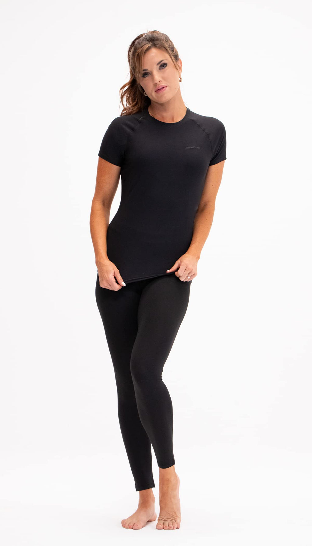 DEVOPS 3 Pack Women's Compression Shirt Dry Fit Short Sleeve Running Athletic T-Shirt Workout Tops