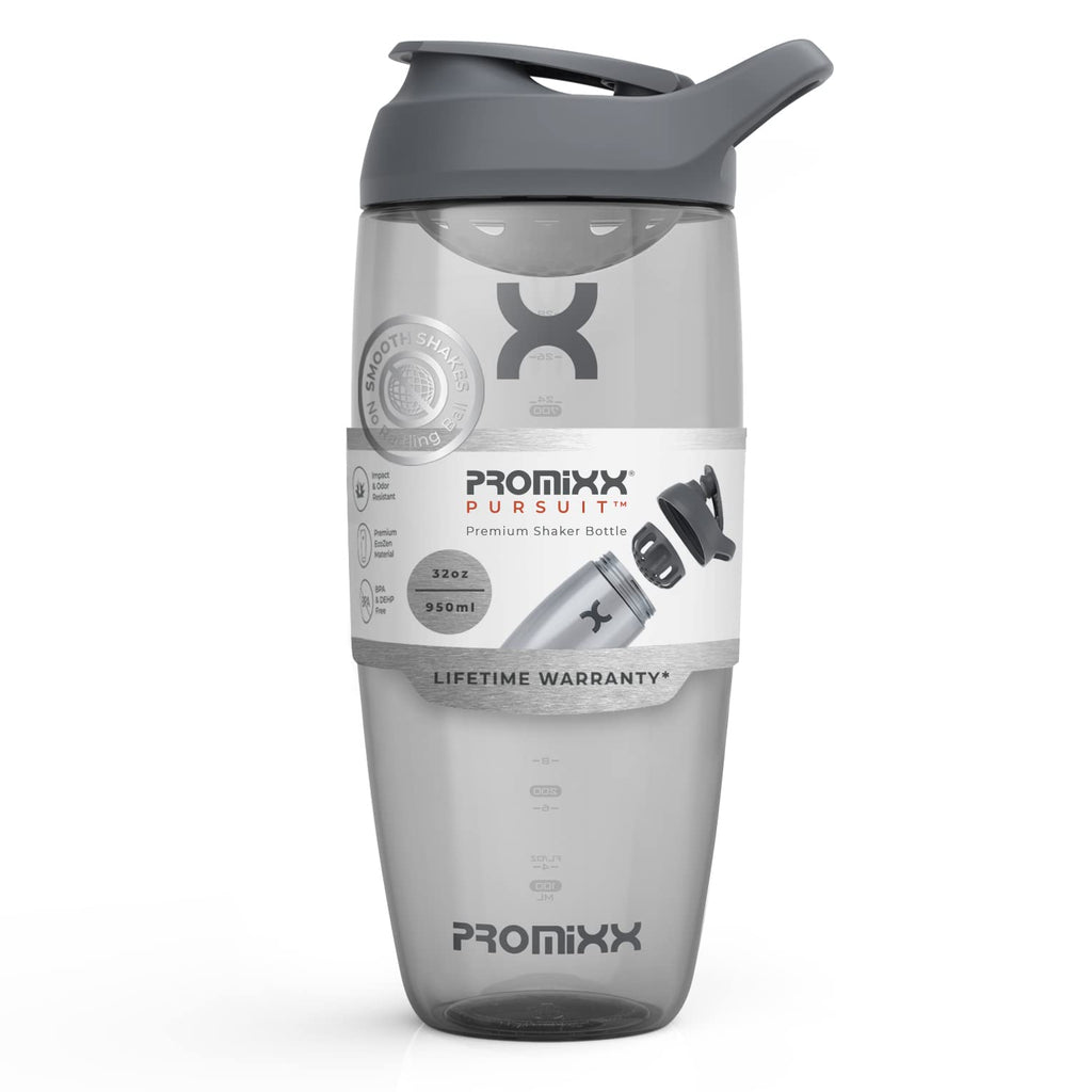 Promixx Pursuit Protein Shaker Bottle (24 oz) – Silent No-Ball Mixer, Leak-Proof Lid, BPA/BPS & Phthalate-Free ECOZEN – Easy-Clean Shaker Cup for Protein Shakes, Pre & Post-Workout Smoothies