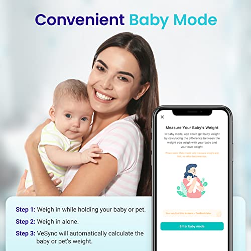 Etekcity Smart Rechargeable Scale for Body Weight, BMI, Fat, Muscle Mass, FSA&HSA Eligible, Digital Bathroom Scale with 13 Metrics, Secret Mode, Bluetooth Connect to Free Apps, Rainbow White