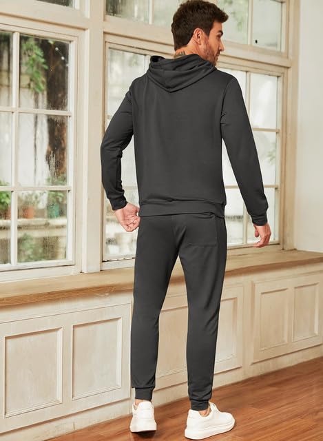 JMIERR Men's 2 Piece Outfits Hoodie Sweatshirt Tracksuit & Joggers Sweatpants Sweatsuit Set