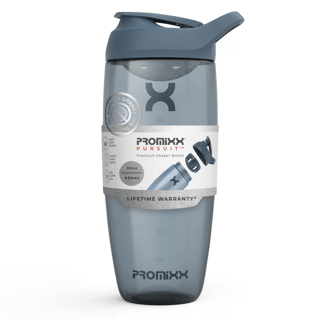 Promixx Pursuit Protein Shaker Bottle (24 oz) – Silent No-Ball Mixer, Leak-Proof Lid, BPA/BPS & Phthalate-Free ECOZEN – Easy-Clean Shaker Cup for Protein Shakes, Pre & Post-Workout Smoothies