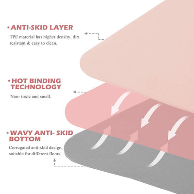 Yoga Mat Non Slip, Pilates Fitness Mats, Eco Friendly, Anti-Tear 1/4" Thick Yoga Mats for Women, Exercise Mats for Home Workout with Carrying Sling and Storage Bag