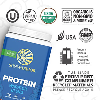 Organic Plant Based Protein Powder | Vegan Organic Protein Powder Vanilla Flavored with BCAA Amino Acids & Hemp Seed Pea Blend | Non-GMO Soy Dairy Filler & Gluten Free (Vanilla, 32 Servings)