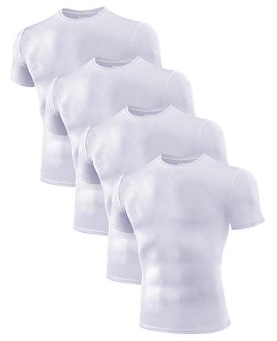 Niksa Men's Compression Shirts 1/2/4 Pack, Workout Gym Shirt Short Sleeve, Moisture Wicking Active Fit Base Layer T-Shirt