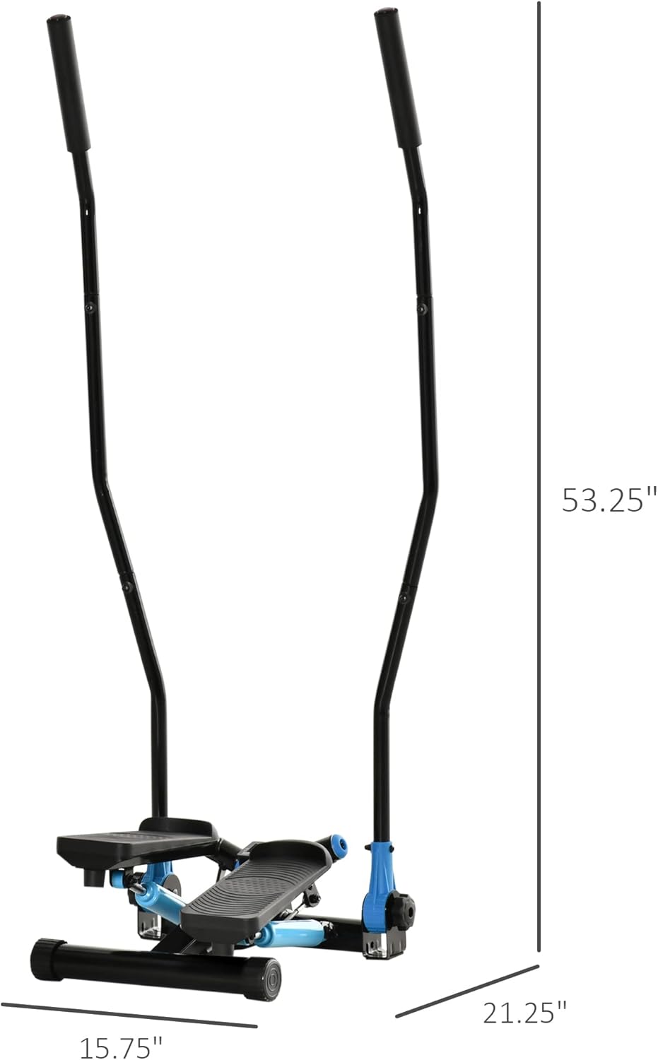 Soozier Twist Stair Stepper Machine with Rocking Handlebars, Cardio Climber Exercise Equipment with Hydraulic Resistance, LCD Display for Home Workout Exercise