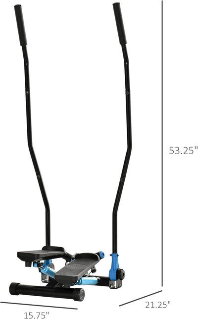 Soozier Twist Stair Stepper Machine with Rocking Handlebars, Cardio Climber Exercise Equipment with Hydraulic Resistance, LCD Display for Home Workout Exercise