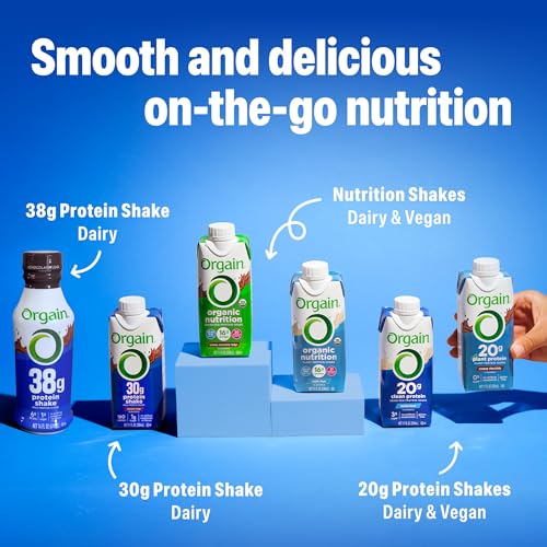 Orgain Clean Protein Shake, Grass Fed Dairy, Vanilla Bean - 20g Whey High Protein, Kosher, Ready to Drink, Low Net Carbs, Gluten Free, No Soy Ingredients, 11 Fl Oz (Pack of 12)