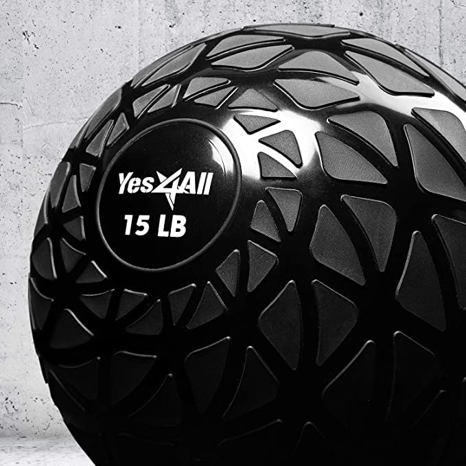 Yes4All Slam Balls, 10-40lb Weighted Ball Weight, Durable PVC Sand Filled Workout Dynamic Slam Ball for Core Strengthen