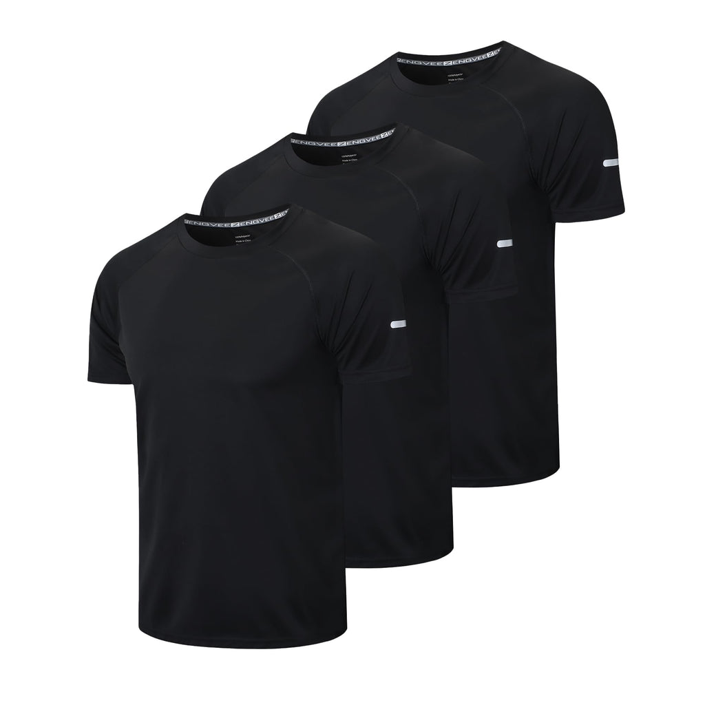 frueo Men's 1/3 Pack Workout Shirts Quick Dry Moisture Wicking Short Sleeve Mesh Athletic T-Shirts