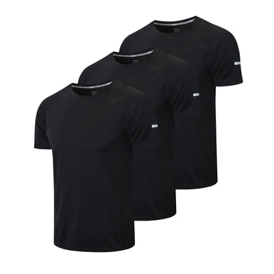 frueo Men's 1/3 Pack Workout Shirts Quick Dry Moisture Wicking Short Sleeve Mesh Athletic T-Shirts