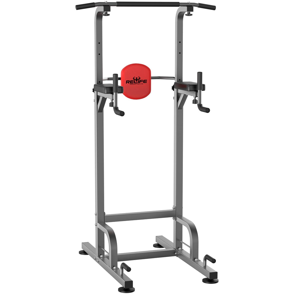 RELIFE REBUILD YOUR LIFE Power Tower Pull Up Bar Station Workout Dip Station for Home Gym Strength Training Fitness Equipment