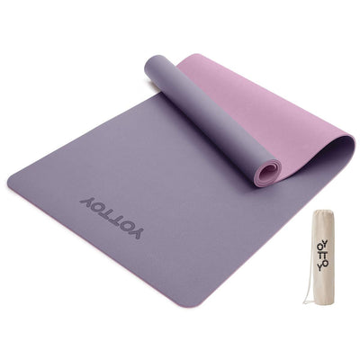 YOTTOY Yoga Mat,Non-Slip Hot Yoga Mat with Anti-Tear Design and Friendly Natural Rubber Mat with Strap and Bag