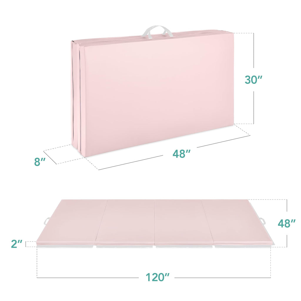 Best Choice Products 10ftx4ftx2in Folding Gym Mat 4-Panel Exercise Gymnastics Aerobics Workout Fitness Floor Mats w/Carrying Handles