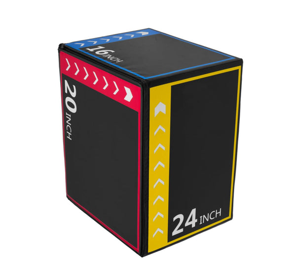 OLIXIS 3-in-1 Plyo Jumping Exercise Box Home Gym Workout Trainer, Non-Slip Multi-Use Cushioned Plyometric Jump Box for Conditioning, Strength Training 24 x 20 x 16 Inch