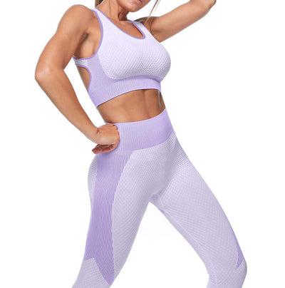 3pcs Seamless Outfit Workout Sets Gym for Women, Fitness Sports School Running Clothes Yoga Sportswear