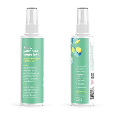 ASUTRA Yoga Mat Cleaner Spray (Energizing Peppermint), 4 fl oz - No Slippery Residue, Organic Essential Oils, Deep-Cleansing for Fitness Gear & Gym Equipment, Microfiber Towel Included