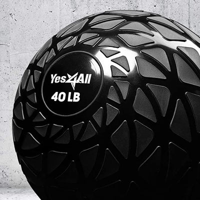 Yes4All Slam Balls, 10-40lb Weighted Ball Weight, Durable PVC Sand Filled Workout Dynamic Slam Ball for Core Strengthen