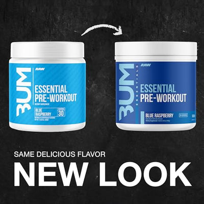RAW Nutrition - Essential Pre - Chris Bumstead Pre Workout Formula, Sports Nutrition Pre-Workout Powders | Men & Womens Drink, Energy Powder for Working Out (Peach Mango)