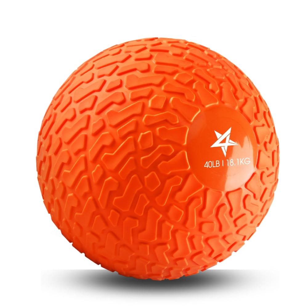 Yes4All Upgraded Fitness Slam Medicine Ball 10lbs for Strength, Power Workout | Exercise, Workout Ball | Orange Beast