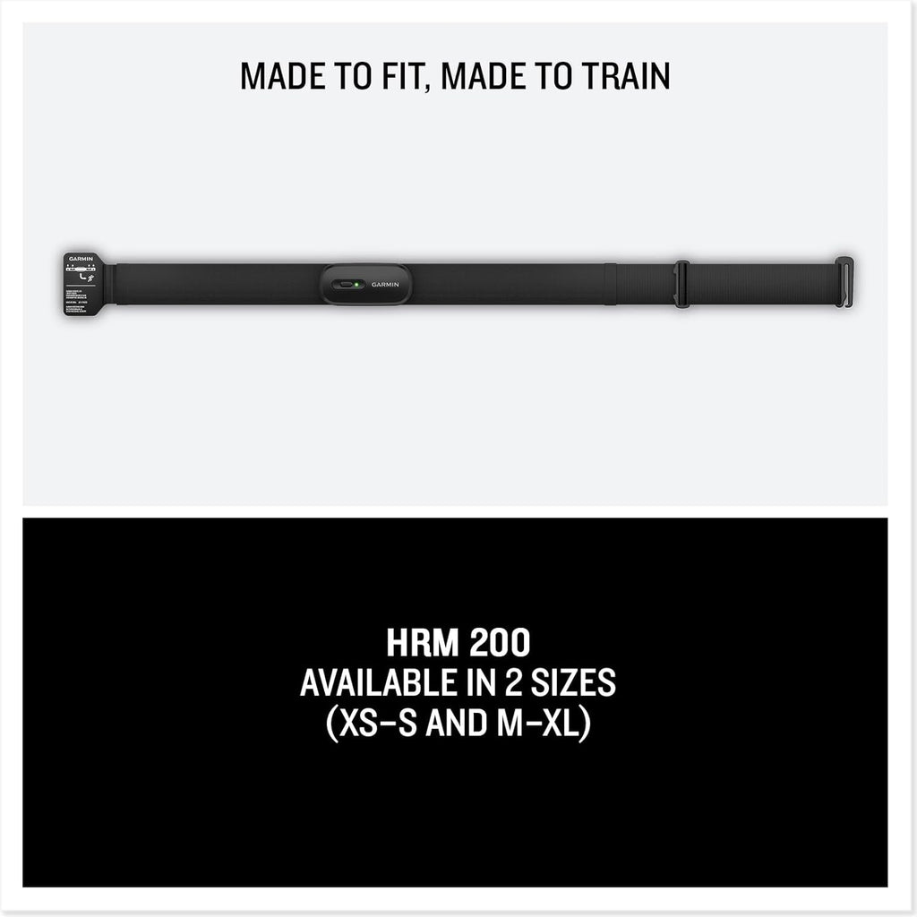 Garmin HRM 200 Heart Rate Monitor, Accurate Heart Rate and HRV Data, Comfortable Machine Washable Strap, M-XL