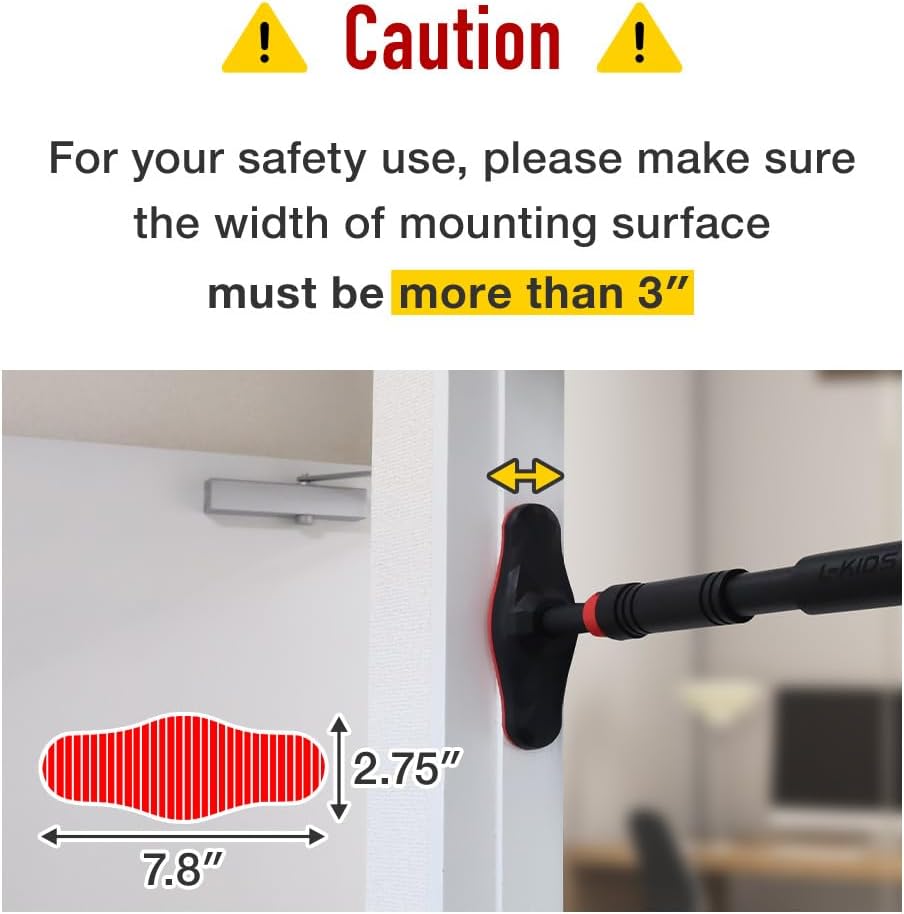 Japard Pull Up Bar for Doorway, Strength Training without Screws, Adjustable Door Frame 27"-41" Width, No-Damage Hanging Equipment for Home Gym, Upper Body Workout