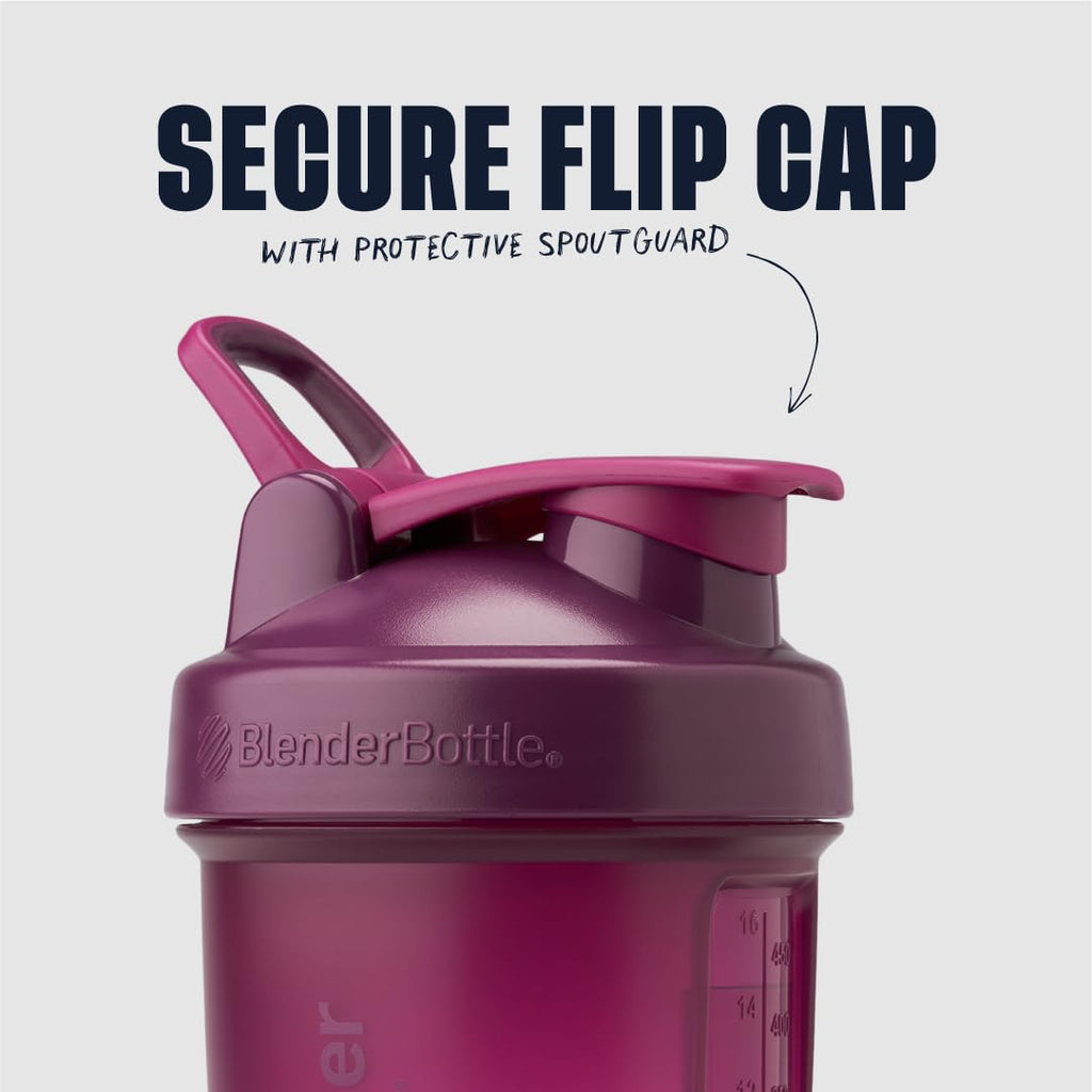 BlenderBottle Shaker Bottle with Pill Organizer and Storage for Protein Powder, Classic V2 ProStak System, 22-Ounce, Smoke Grey