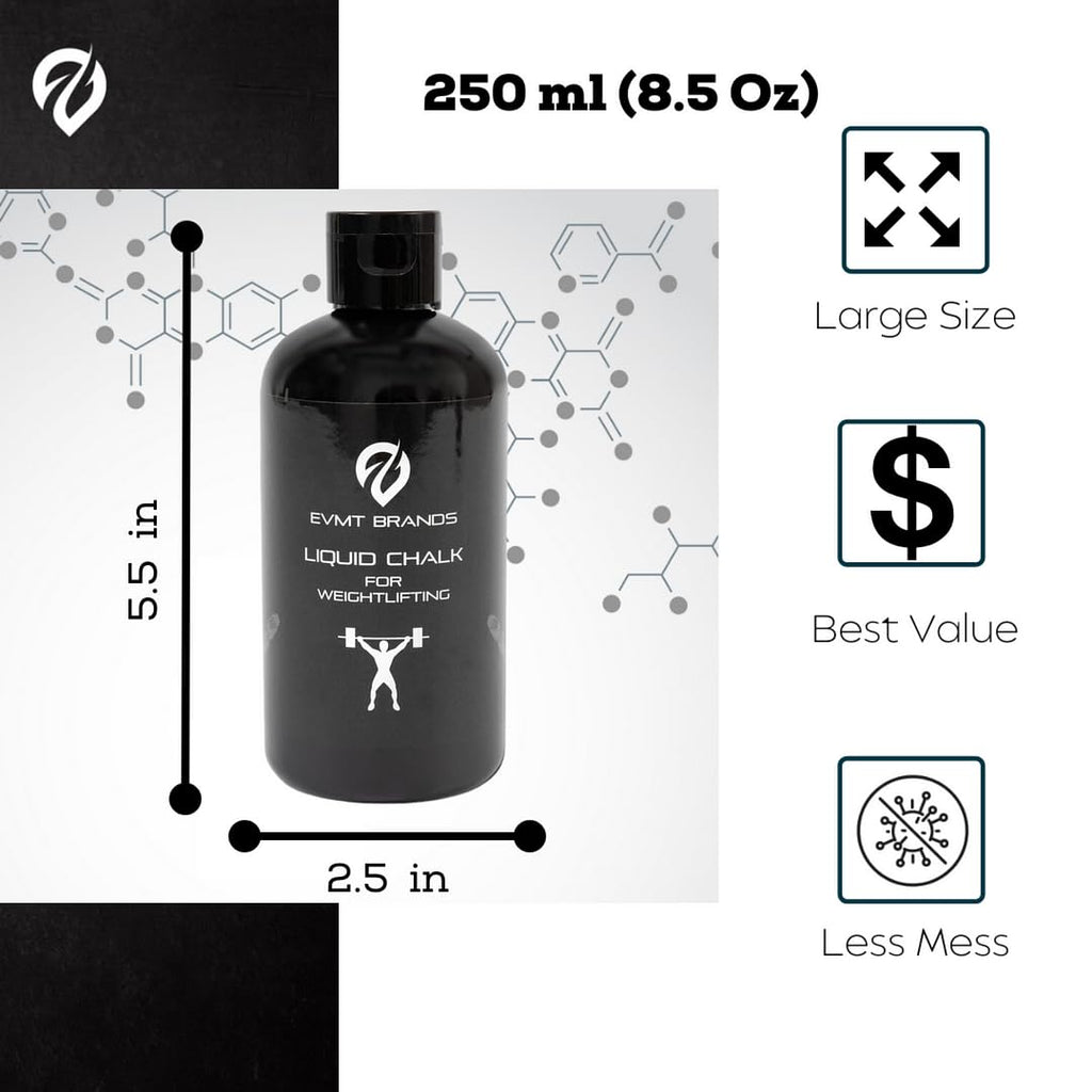 Liquid Chalk, Mess Free Gym Chalk for Weightlifting, Gymnastics, Rock Climbing, Dancing, and Lifting. Sweat Resistant and Long Lasting for Stronger Hand Grip. Package May Vary.