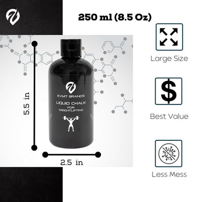 Liquid Chalk, Mess Free Gym Chalk for Weightlifting, Gymnastics, Rock Climbing, Dancing, and Lifting. Sweat Resistant and Long Lasting for Stronger Hand Grip. Package May Vary.