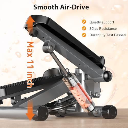 OLIXIS Steppers for Exercise at Home Workout Equipment, Mini Stepper Exercise Machine for Senior Citizens, Twist Stepper with Resistance Bands, Cardio Weight Loss Equipment Home Fitness