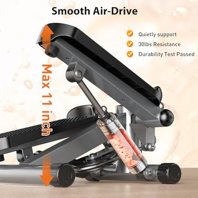 OLIXIS Steppers for Exercise at Home Workout Equipment, Mini Stepper Exercise Machine for Senior Citizens, Twist Stepper with Resistance Bands, Cardio Weight Loss Equipment Home Fitness