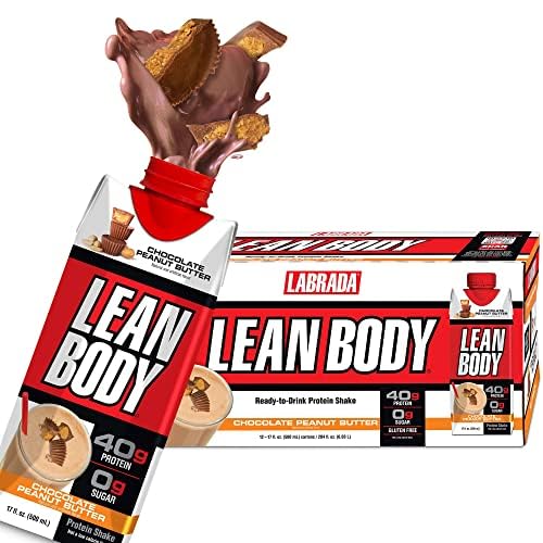 Labrada Lean Body Ready-to-Drink Cookies and Cream Protein Shake, 40g Protein, Whey Blend , 0 Sugar, Gluten No, 22 Vitamins & Minerals, (Recyclable Carton & Lid - Pack of 12) LABRADA , 17 Fl Oz (Pack of 12)