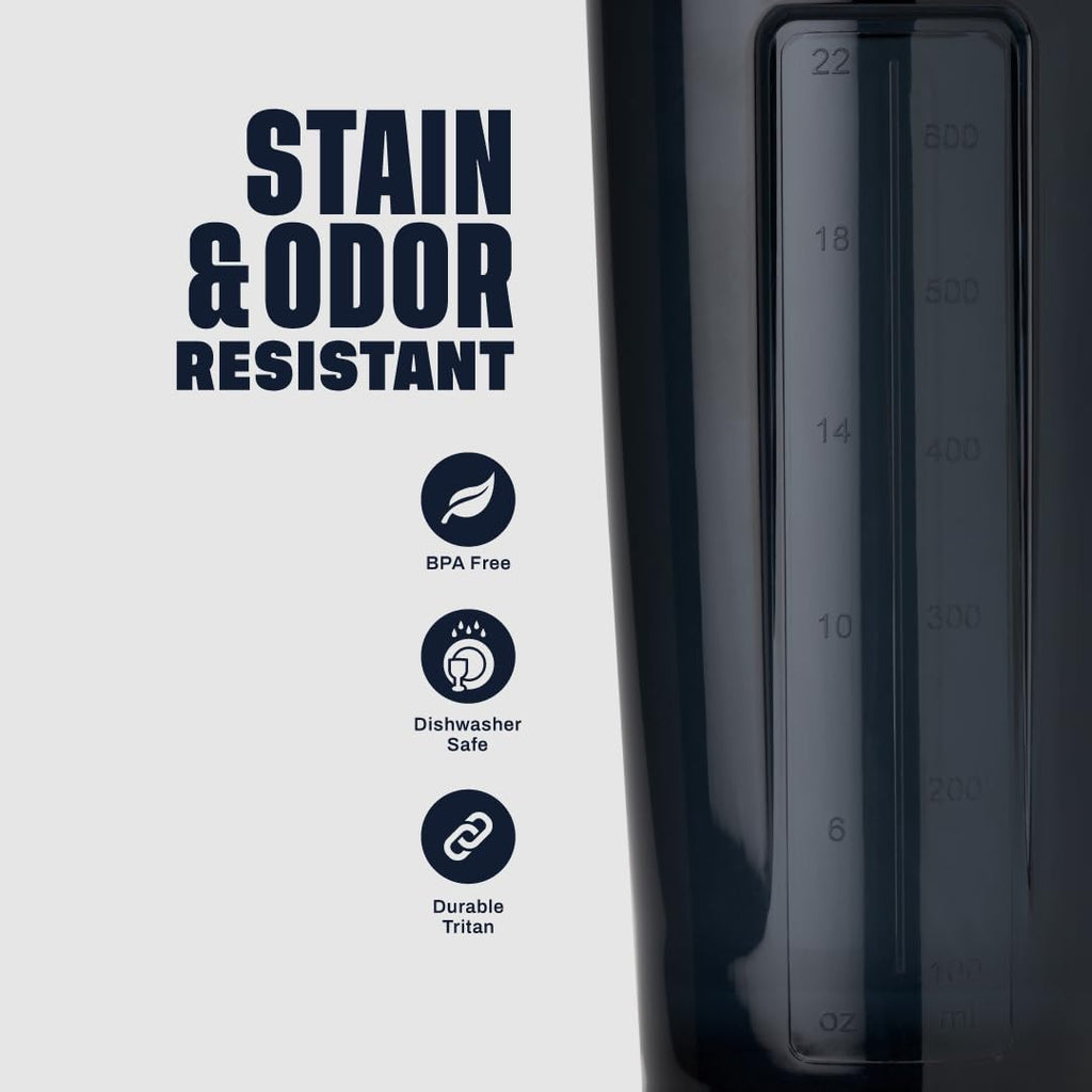 BlenderBottle Shaker Bottle Pro Series Perfect for Protein Shakes and Pre Workout, 28-Ounce, Black