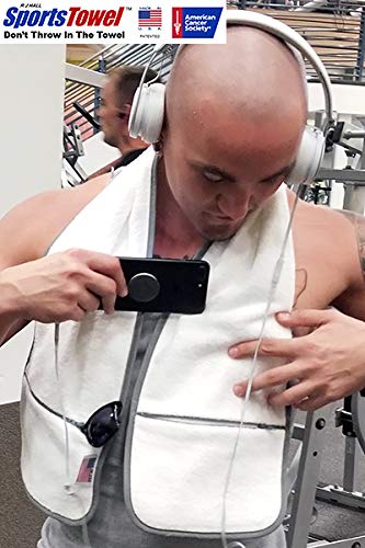 Sports Towel - 2 Zipper Pockets Hold Belongings Safe While You Exercise, at The Gym. Play Pickleball, Tennis, Golf.100% Cotton Ring Spun Loops Super Soft and Absorbent (Mint)