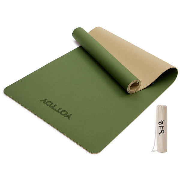 YOTTOY Yoga Mat,Non-Slip Hot Yoga Mat with Anti-Tear Design and Friendly Natural Rubber Mat with Strap and Bag