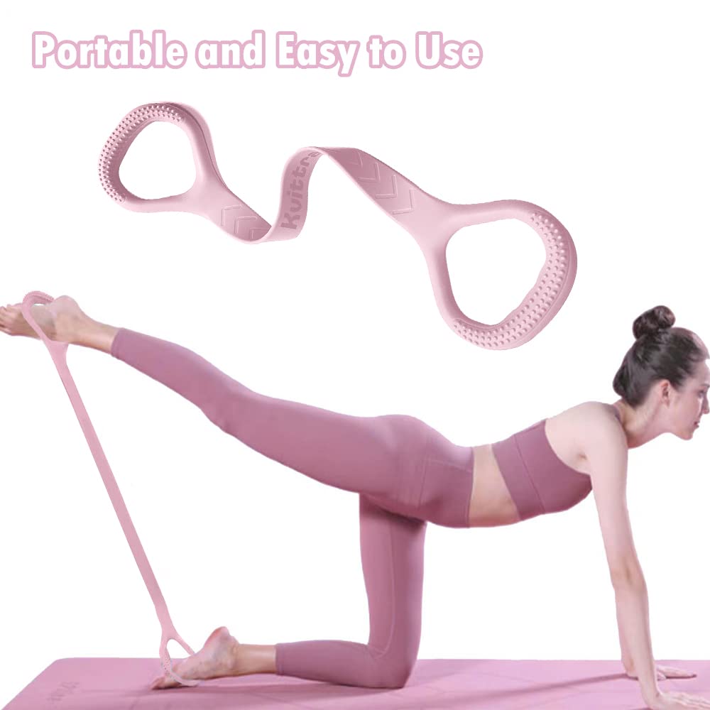 Figure 8 Resistance Band, Arm Back Shoulder Exercise Elastic Rope Stretch Fitness Band, Foot, Leg, Hand Stretcher, Arm Exerciser for Yoga Pilates Stretching Physical Therapy, Home Gym Workout