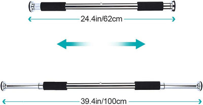 Doorway Pull Up Chin Up Bars for Doorway, Adjustable 24.5 to 36 Inches Upper Body Workout Rod Heavy Duty Home Gym Exercise Fitness Door Exercise Bars