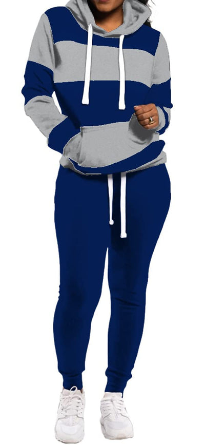 TOPONSKY Womens 2 Piece Tracksuit Long Sleeve Warm Up Outfit Patchwork Pants Set