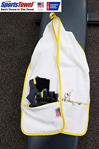 Sports Towel - 2 Zipper Pockets Hold Belongings Safe While You Exercise, at The Gym. Play Pickleball, Tennis, Golf.100% Cotton Ring Spun Loops Super Soft and Absorbent (Mint)