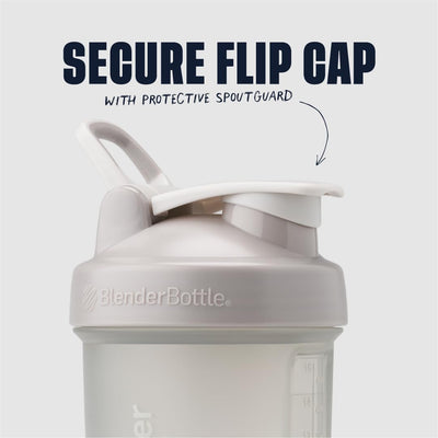 BlenderBottle Shaker Bottle with Pill Organizer and Storage for Protein Powder, Classic V2 ProStak System, 22-Ounce, Smoke Grey