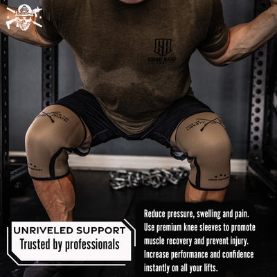 Knee Sleeves for Weightlifting & Powerlifting (7mm Pair) For Men & Women - Knee Wraps for Weight Lifting, Squats, Fitness, Gym Workout, Crossfit - IPF Approved Knee Compression Sleeve Support