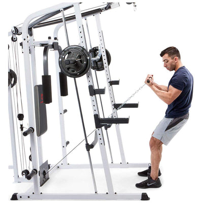 MARCY Smith Cage Workout Machine Full Body StrengthTraining Home Gym Equipment System with Leg Developer, Press Bar, PEC Deck, and Squat Rack