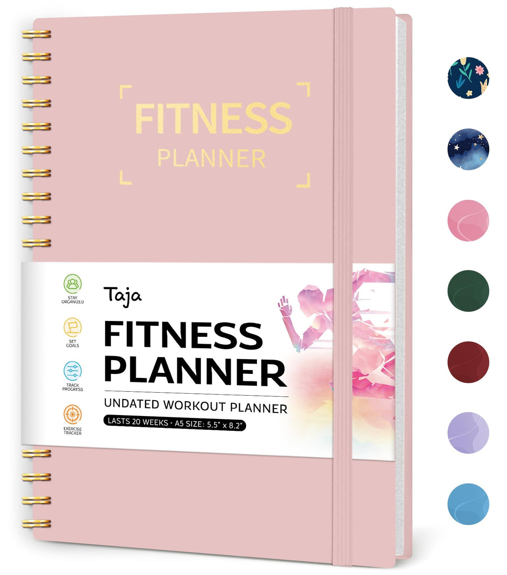Fitness Workout Journal for Women & Men, A5(5.5" x 8.2") Workout Log Book Planner for Tracking, Progress, and Achieving Your Wellness Goals - Green