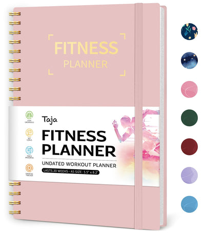Fitness Workout Journal for Women & Men, A5(5.5" x 8.2") Workout Log Book Planner for Tracking, Progress, and Achieving Your Wellness Goals - Green