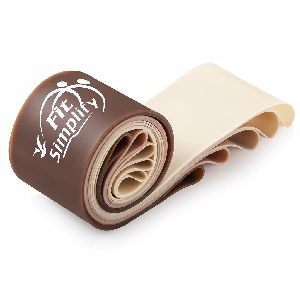 Fit Simplify Resistance Loop Exercise Bands with Instruction Guide and Carry Bag, Set of 5