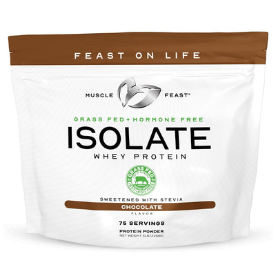Muscle Feast Grass-Fed Whey Protein Isolate, All Natural Hormone Free Pasture Raised, Whey Isolate Protein Powder for Men and Women, Clean, Non-GMO & Gluten-Free, Isolate Protein - Unflavored, 5lb