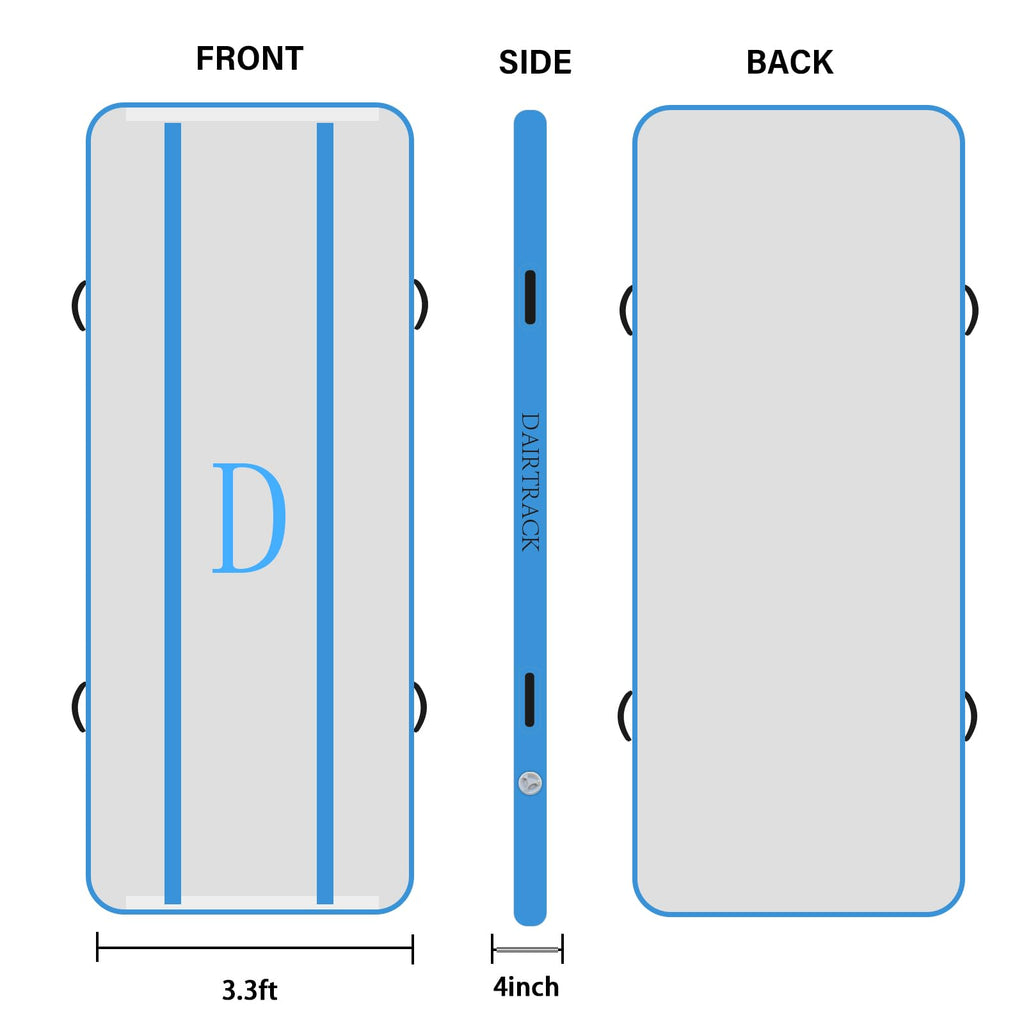 DAIRTRACK Inflatable Gymnastics Air Mat 10ft/13ft/16ft/20ft Tumble Track Tumbling Mats for Home Use/Gym/Training/Cheerleading/Yoga/Water