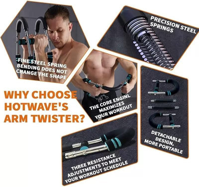 Twister Arm Exerciser,40-110lb Adjustable Chest Workout Equipment, Forearm Triceps Chest Enhanced Exercise Strengthener,Portable Detachable Upper Body Fitness Machine for Home and Gym